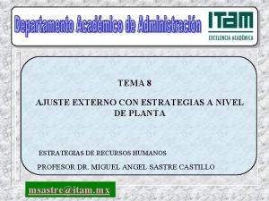 TEMA 8 AJUSTE EXTERNO CON ESTRATEGIAS A NIVEL