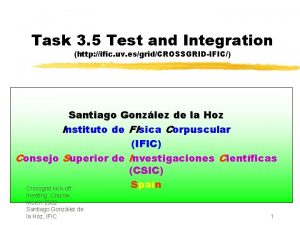 Task 3 5 Test and Integration http ific