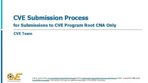 CVE Submission Process for Submissions to CVE Program