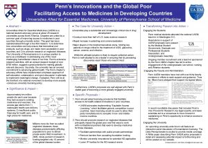 Penns Innovations and the Global Poor Facilitating Access