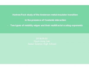 HartreeFock study of the Anderson metalinsulator transition in