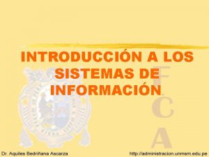 INTRODUCCIN A LOS SISTEMAS DE INFORMACIN ANALISIS DE