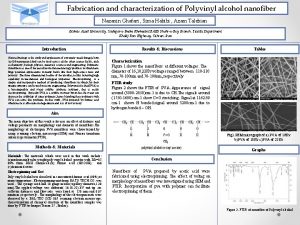 Fabrication and characterization of Polyvinyl alcohol nanofiber Nazanin