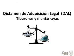 Dictamen de Adquisicin Legal DAL Tiburones y mantarrayas