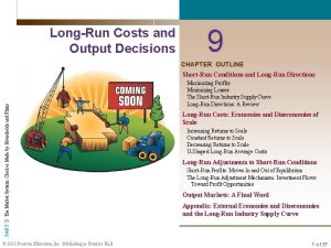 LongRun Costs and Output Decisions 9 CHAPTER OUTLINE