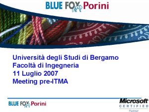 Universit degli Studi di Bergamo Facolt di Ingegneria