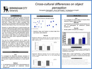 Crosscultural differences on object perception Panagiotis 1 Rentzelas