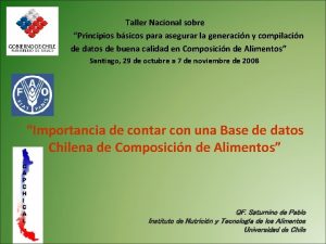 Taller Nacional sobre Principios bsicos para asegurar la