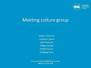 Meeting culture group Anders Sunesson Charlotta Olsson John