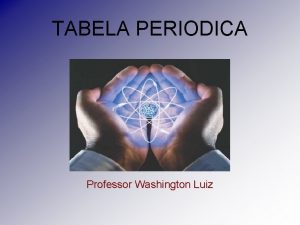 TABELA PERIODICA Professor Washington Luiz Surgimento de novos