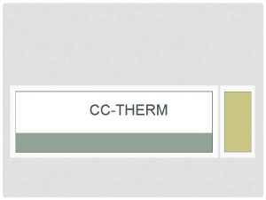 CCTHERM WYMIENNIK CIEPA PRZEZ CCTHERM Tryby oblicze Projektowe