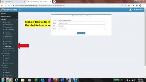 Click on Take Order in the black taskbar