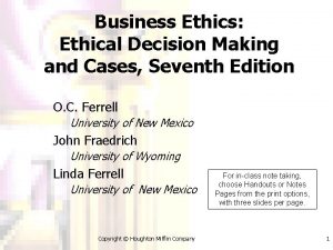 Business Ethics Ethical Decision Making and Cases Seventh