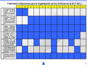 Calendario Institucional para la Organizacin de los Archivos