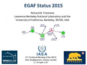 EGAF Status 2015 Richard B Firestone Lawrence Berkeley