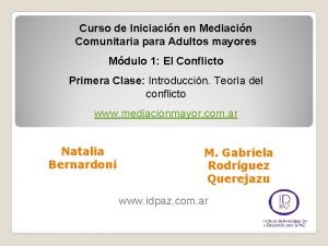 Curso de Iniciacin en Mediacin Comunitaria para Adultos