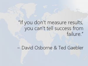 If you dont measure results you cant tell