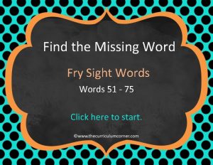 Find the Missing Word Fry Sight Words 51