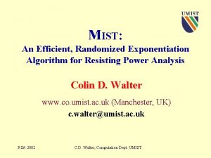 MIST An Efficient Randomized Exponentiation Algorithm for Resisting