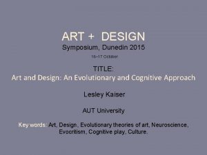 ART DESIGN Symposium Dunedin 2015 16 17 October