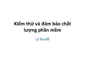 Kim th v m bo cht lng phn