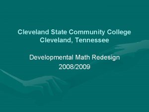 Cleveland State Community College Cleveland Tennessee Developmental Math