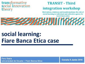 social learning Fiare Banca Etica case Peru Sasia