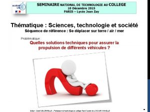 Thmatique Sciences technologie et socit Squence de rfrence