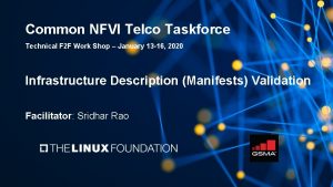 Common NFVI Telco Taskforce Technical F 2 F
