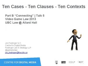 Ten Cases Ten Clauses Ten Contexts Part B