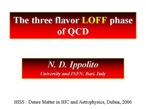 The three flavor LOFF phase of QCD N