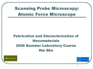 Scanning Probe Microscopy Atomic Force Microscope Fabrication and