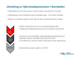 Utredning av hjrnskadeprocessen i Norrbotten Patientrende som utmynnade