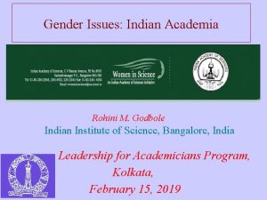 Gender Issues Indian Academia Rohini M Godbole Indian