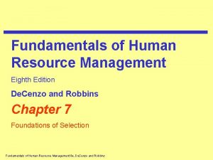 Fundamentals of Human Resource Management Eighth Edition De