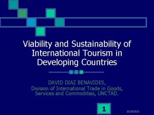 Viability and Sustainability of International Tourism in Developing