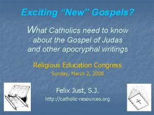 Exciting New Gospels What Catholics need to know