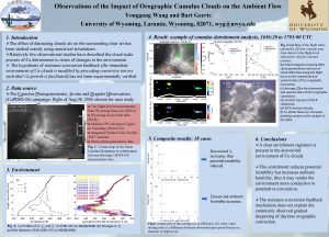 Observations of the Impact of Orographic Cumulus Clouds