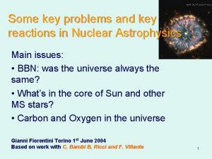 Some key problems and key reactions in Nuclear