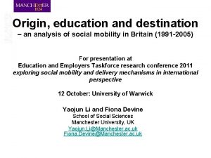 Origin education and destination an analysis of social