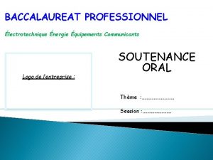 BACCALAUREAT PROFESSIONNEL lectrotechnique nergie quipements Communicants Logo de