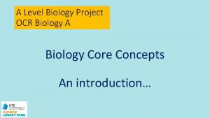 A Level Biology Project OCR Biology A Biology