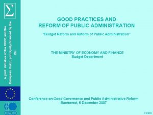 Budget Reform and Reform of Public Administration EU
