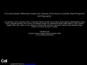 ProximityBased Differential SingleCell Analysis of the Niche to