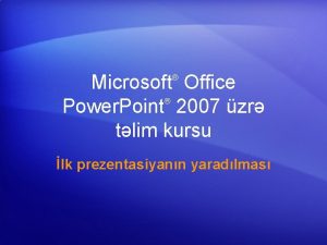Microsoft Office Power Point 2007 zr tlim kursu