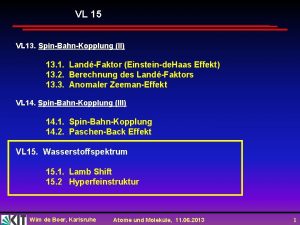 VL 15 VL 13 SpinBahnKopplung II 13 1