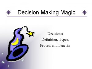Decision Making Magic Decisions Definition Types Process and