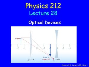 Physics 212 Lecture 28 Optical Devices Physics 212