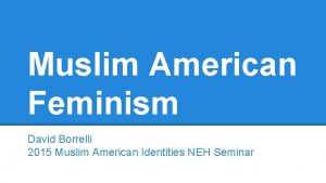 Muslim American Feminism David Borrelli 2015 Muslim American