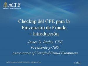 Checkup del CFE para la Prevencin de Fraude
